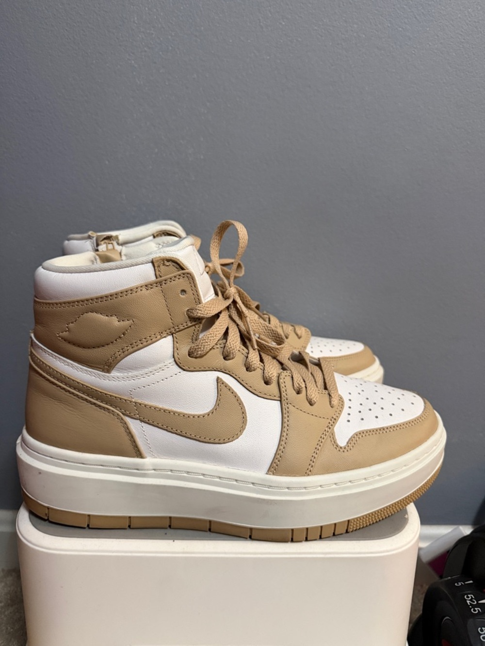 Nike Women’s High-Top Sneakers in Cream and White